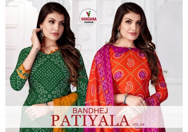 Vandana Bandhej Patiyala Vol-4 indo Cotton Patiyala Dress Material